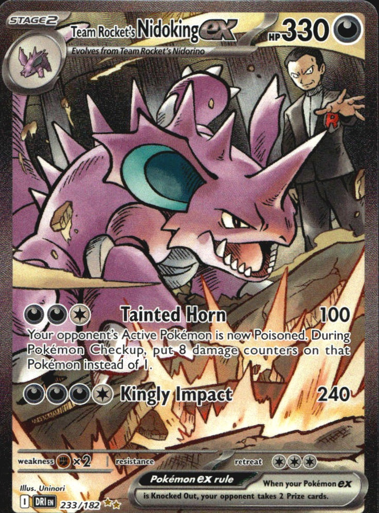 Team Rocket's Nidoking ex 233/182 Destined Rivals Pokemon NM