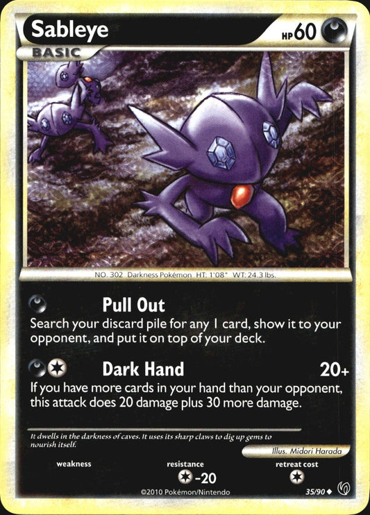Sableye 35/90 Uncommon HGSS Undaunted Pokemon Near Mint