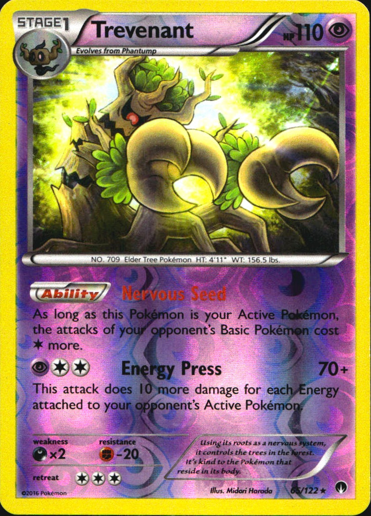 Trevenant 65/122 Rare BREAKpoint Pokemon Reverse Holo Near Mint