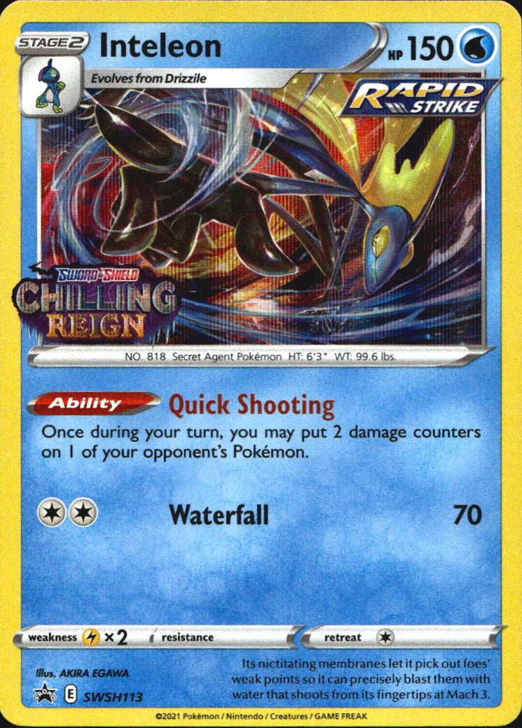 Inteleon (Prerelease) SWSH113 Holo Promo Sword & Shield Promo Near Mint
