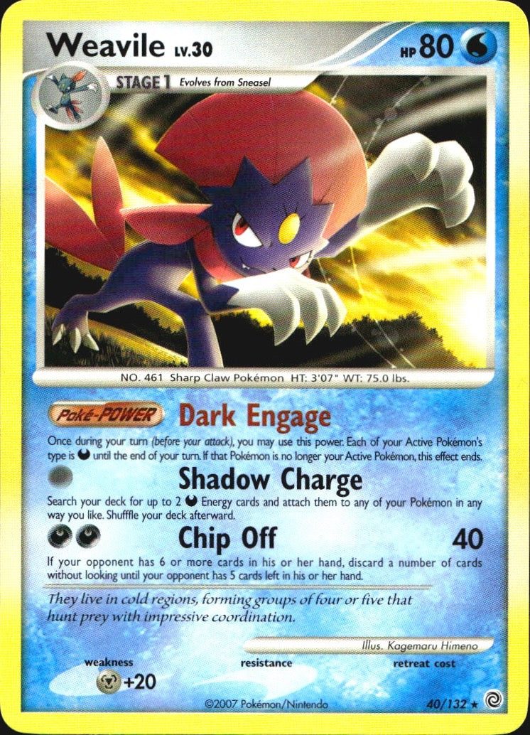 Weavile 40/132 Rare Secret Wonders Pokemon Near Mint