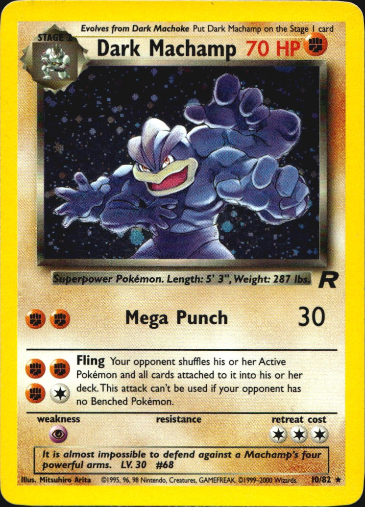 Dark Machamp 10/82 Holo Rare Team Rocket Pokemon Lightly Played