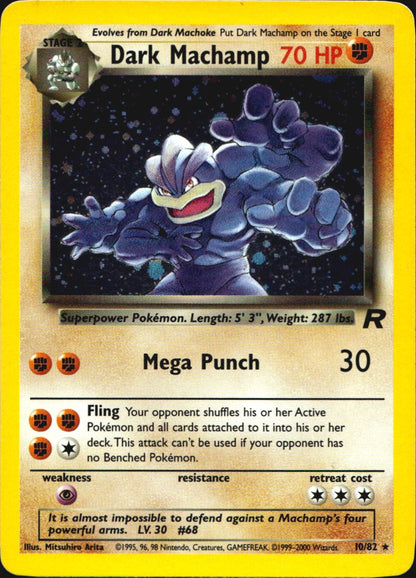 Dark Machamp 10/82 Holo Rare Team Rocket Pokemon Lightly Played