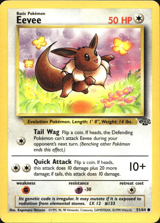 Eevee 51/64 Common Jungle Pokemon Near Mint