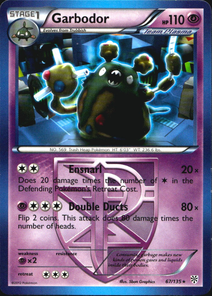 Garbodor 67/135 Rare Plasma Storm Pokemon Near Mint