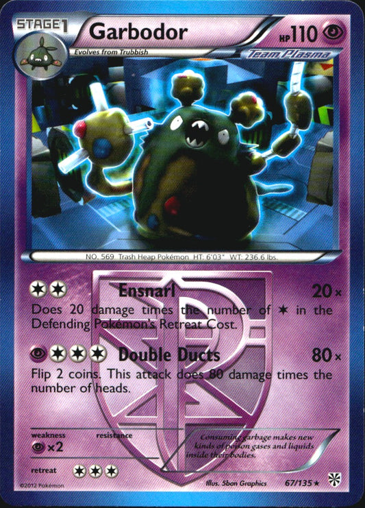 Garbodor 67/135 Rare Plasma Storm Pokemon Near Mint