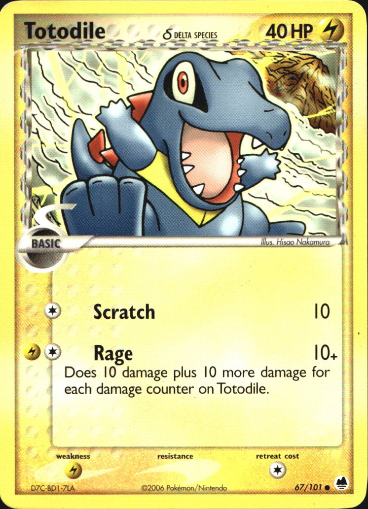 Totodile 67/101 Common Dragon Frontiers Pokemon Near Mint