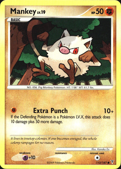 Mankey 112/147 Common Supreme Victors Pokemon Near Mint