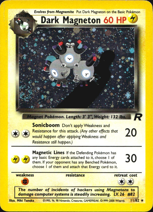 Dark Magneton 11/82 Holo Rare Team Rocket Pokemon Heavily Played