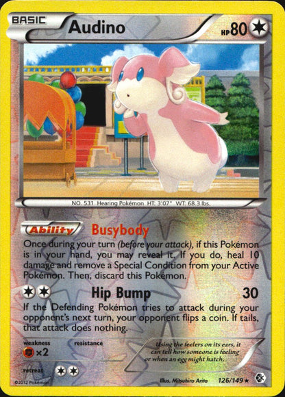 Audino 126/149 Rare Boundaries Crossed Pokemon Reverse Holo Near Mint
