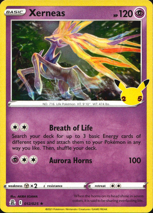 Xerneas 012/025 Rare Celebrations Pokemon Near Mint