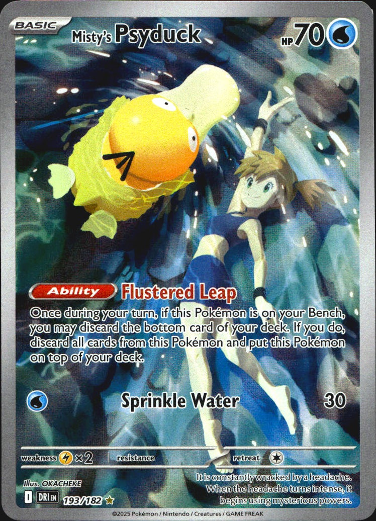 Misty's Psyduck 193/182 Illustration Rare Destined Rivals Pokemon Near Mint