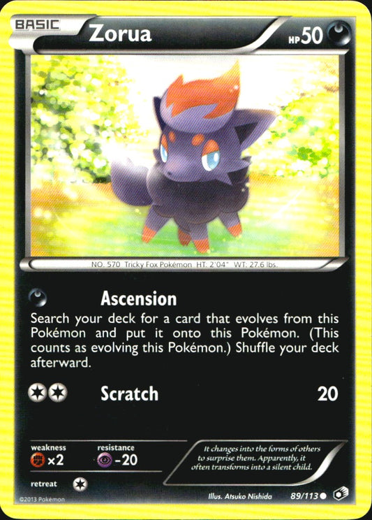 Zorua 89/113 Common Legendary Treasures Pokemon Near Mint
