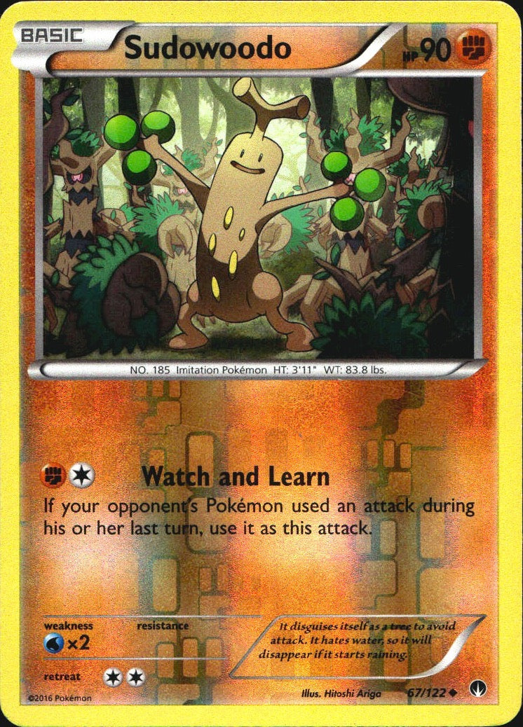 Sudowoodo 67/122 Uncommon BREAKpoint Pokemon Reverse Holo Near Mint