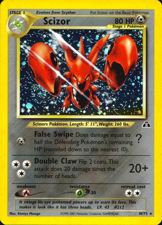Scizor 10/75 Holo Rare Neo Discovery Pokemon Near Mint