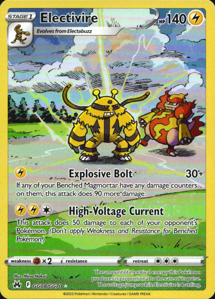 Electivire GG08/GG70 Holo Crown Zenith Galarian Gallery Pokemon NM