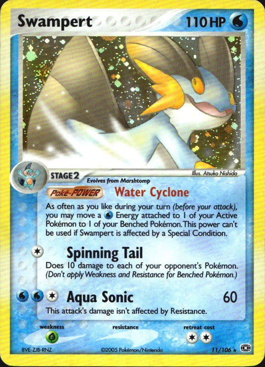 Swampert 11/106 Holo Rare Emerald Pokemon Near Mint
