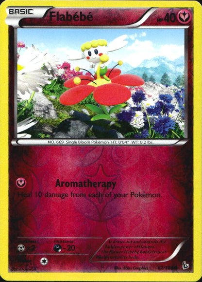 Flabebe 62/106 Common Flashfire Pokemon Reverse Holo Near Mint