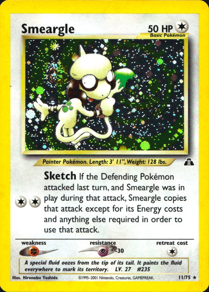 Smeargle 11/75 Holo Rare Neo Discovery Pokemon Near Mint