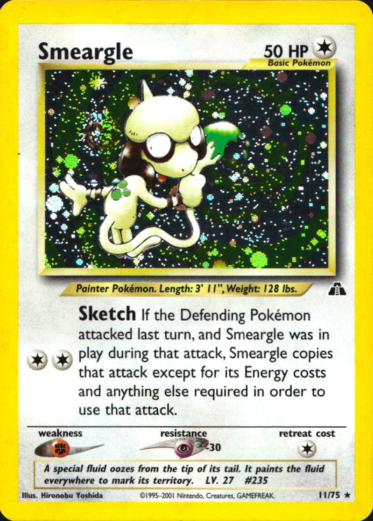 Smeargle 11/75 Holo Rare Neo Discovery Pokemon Near Mint