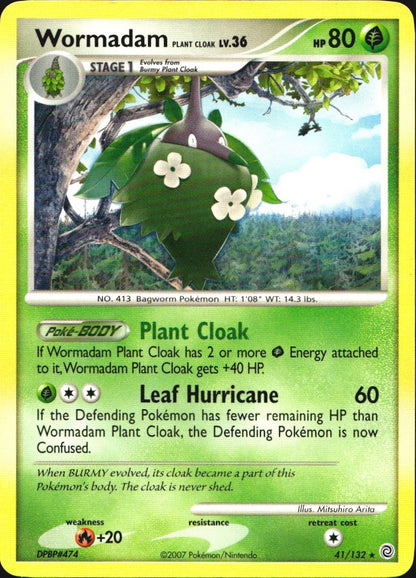 Wormadam Plant Cloak 41/132 Rare Secret Wonders Pokemon Near Mint
