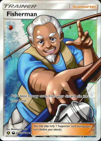 Fisherman SV83/SV94 Rare Ultra Hidden Fates Shiny Vault Pokemon Near Mint