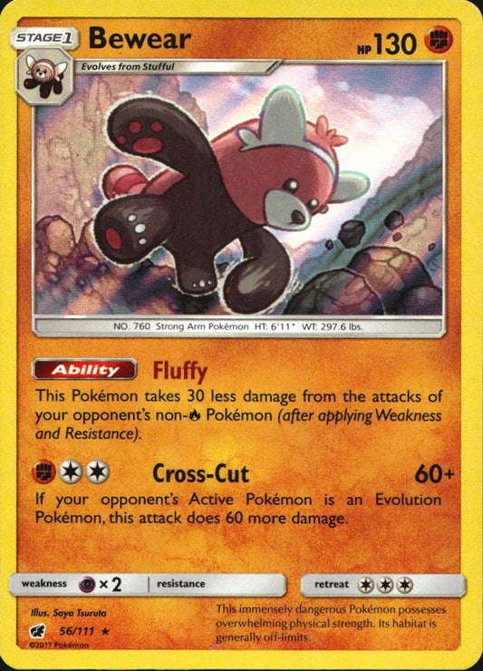 Bewear 56/111 Holo Rare Crimson Invasion Pokemon Near Mint