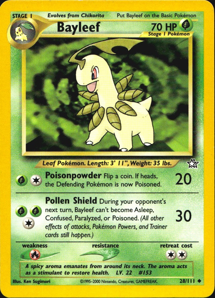 Bayleef 28/111 Uncommon Neo Genesis Pokemon Near Mint