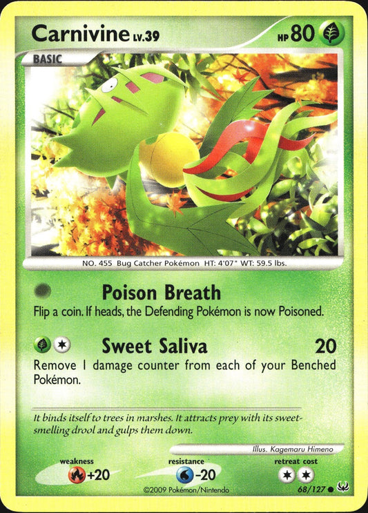 Carnivine 68/127 Common Platinum Pokemon Near Mint