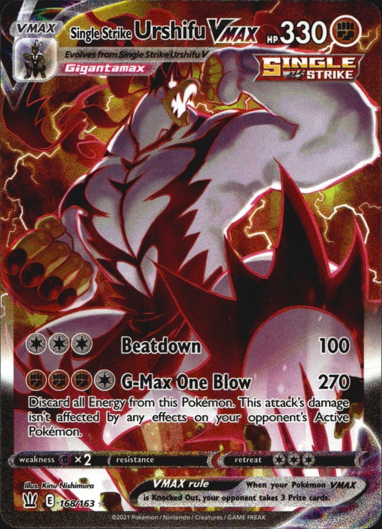 Single Strike Urshifu VMAX 168/163 Alternate Art Battle Styles Near Mint
