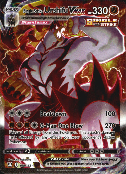 Single Strike Urshifu VMAX 168/163 Alternate Art Battle Styles Near Mint