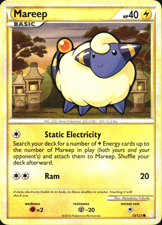 Mareep 73/123 Common HeartGold & SoulSilver Pokemon Near Mint
