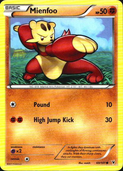 Mienfoo 69/101 Common Noble Victories Pokemon Near Mint