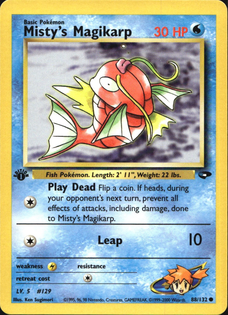 Misty's Magikarp 88/132 Common Gym Challenge Pokemon 1st Edition Near Mint