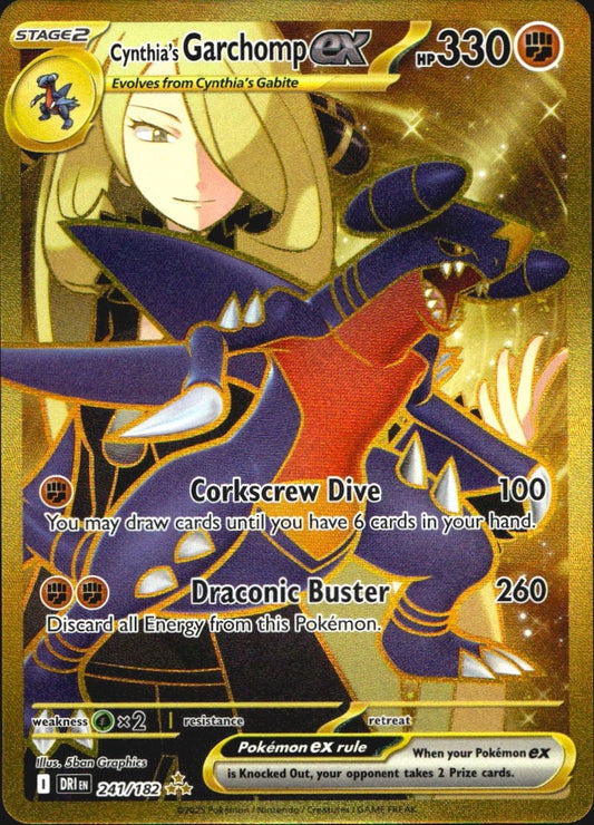 Cynthia's Garchomp ex 241/182 Hyper Rare Destined Rivals Pokemon Near Mint