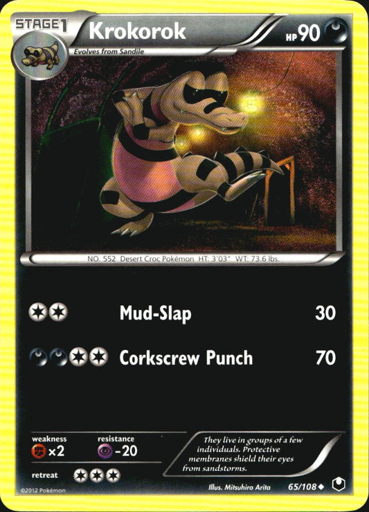 Krokorok 65/108 Uncommon Dark Explorers Pokemon Near Mint