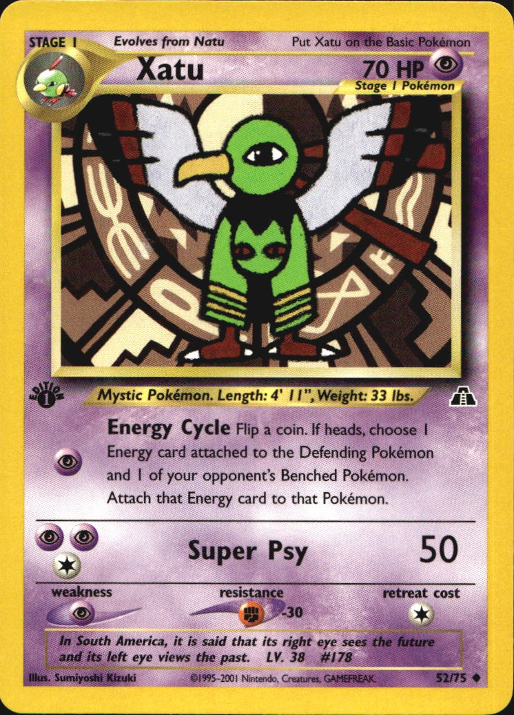 Xatu 52/75 Uncommon Neo Discovery Pokemon 1st Edition Near Mint