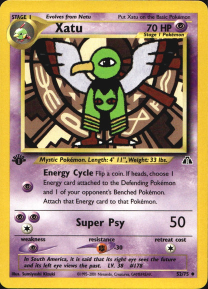Xatu 52/75 Uncommon Neo Discovery Pokemon 1st Edition Near Mint