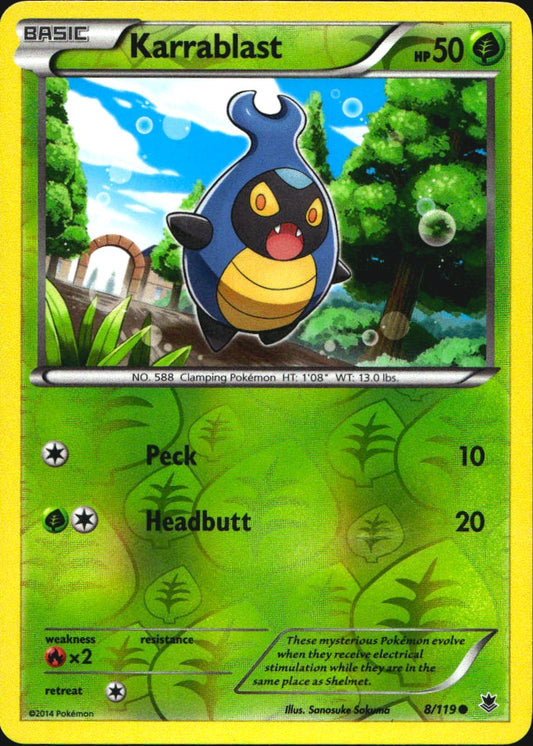 Karrablast 8/119 Common Phantom Forces Pokemon Reverse Holo Near Mint