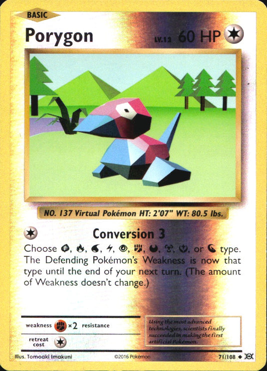Porygon 71/108 Uncommon Evolutions Pokemon Reverse Holo Near Mint