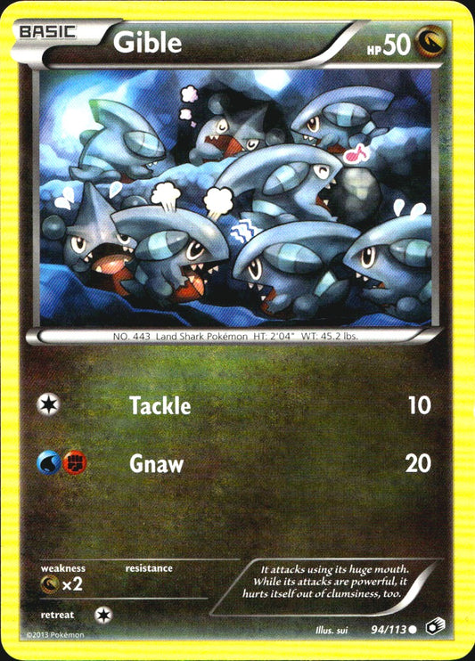 Gible 94/113 Common Legendary Treasures Pokemon Near Mint