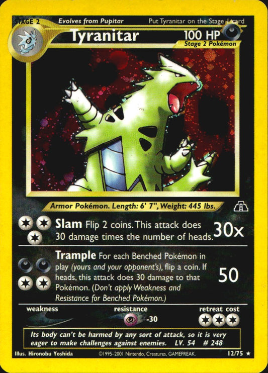 Tyranitar 12/75 Holo Rare Neo Discovery Pokemon Lightly Played