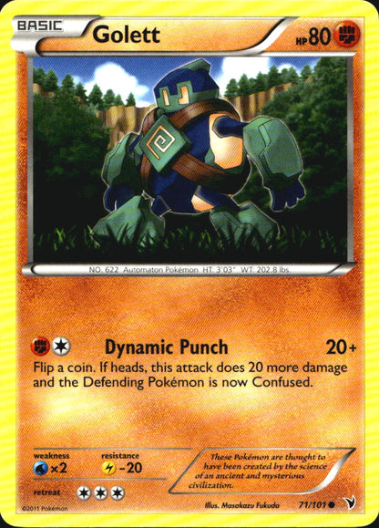 Golett 71/101 Common Noble Victories Pokemon Near Mint