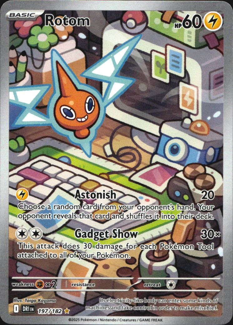 Rotom 197/182 Illustration Rare Destined Rivals Pokemon Near Mint