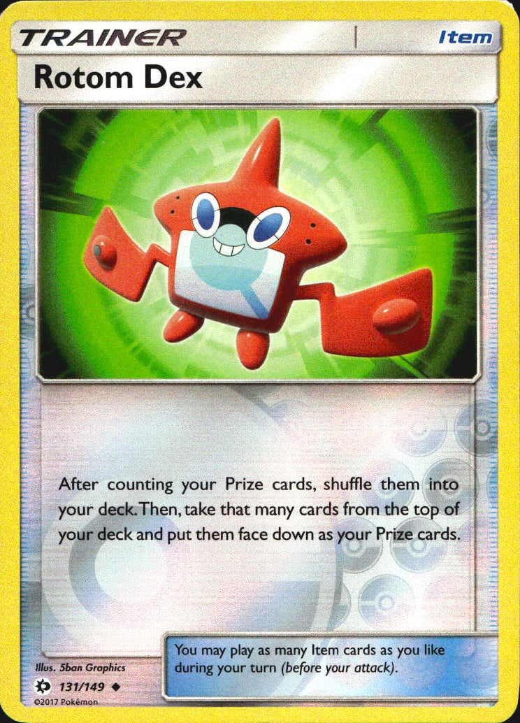 Rotom Dex 131/149 Uncommon Sun & Moon Pokemon Reverse Holo Near Mint