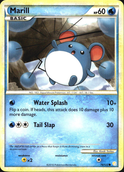 Marill 74/123 Common HeartGold & SoulSilver Pokemon Near Mint