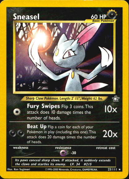 Sneasel 25/111 Rare Neo Genesis Pokemon Near Mint