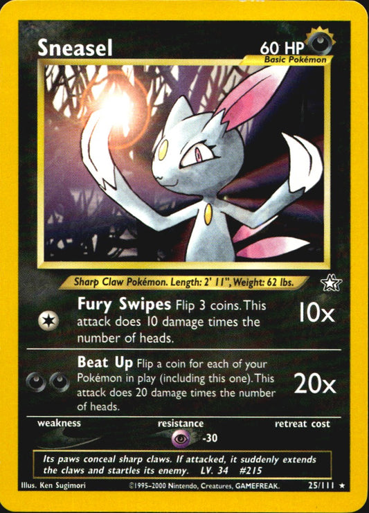 Sneasel 25/111 Rare Neo Genesis Pokemon Near Mint