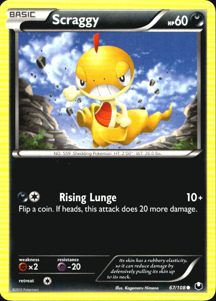 Scraggy 67/108 Common Dark Explorers Pokemon Near Mint