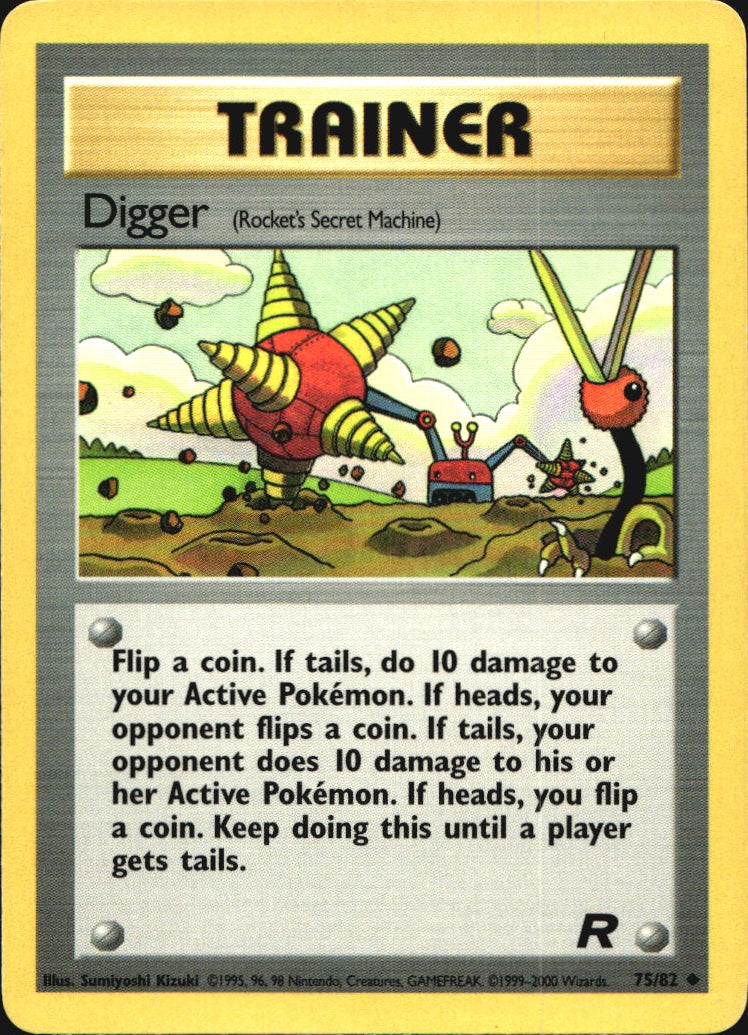 Digger 75/82 Uncommon Team Rocket Pokemon Near Mint